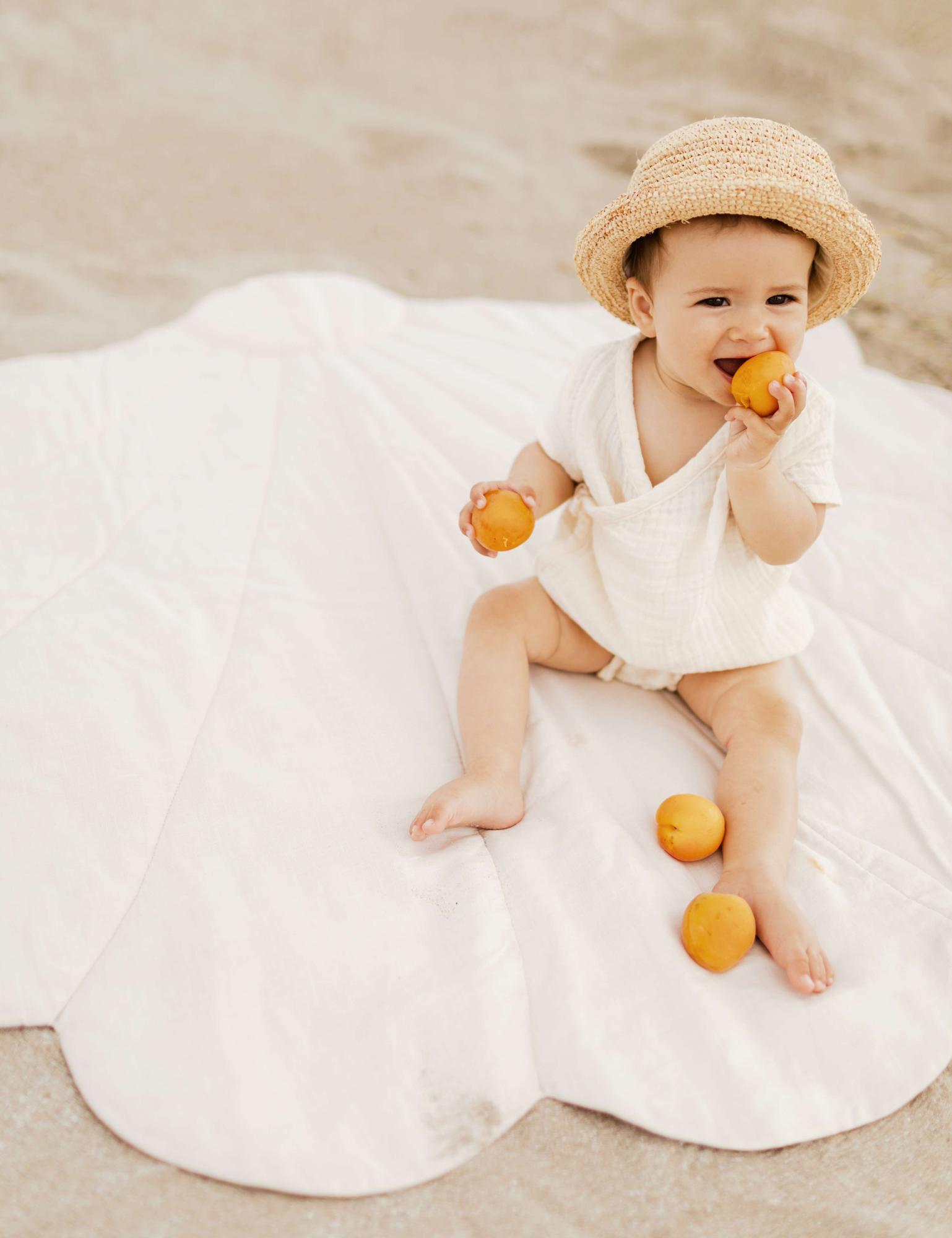 Коврик-жемчужинка терракотово-кремовый