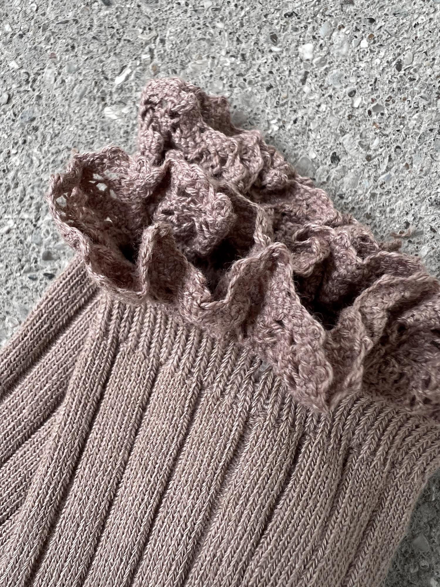 Носочки кружевные капучино