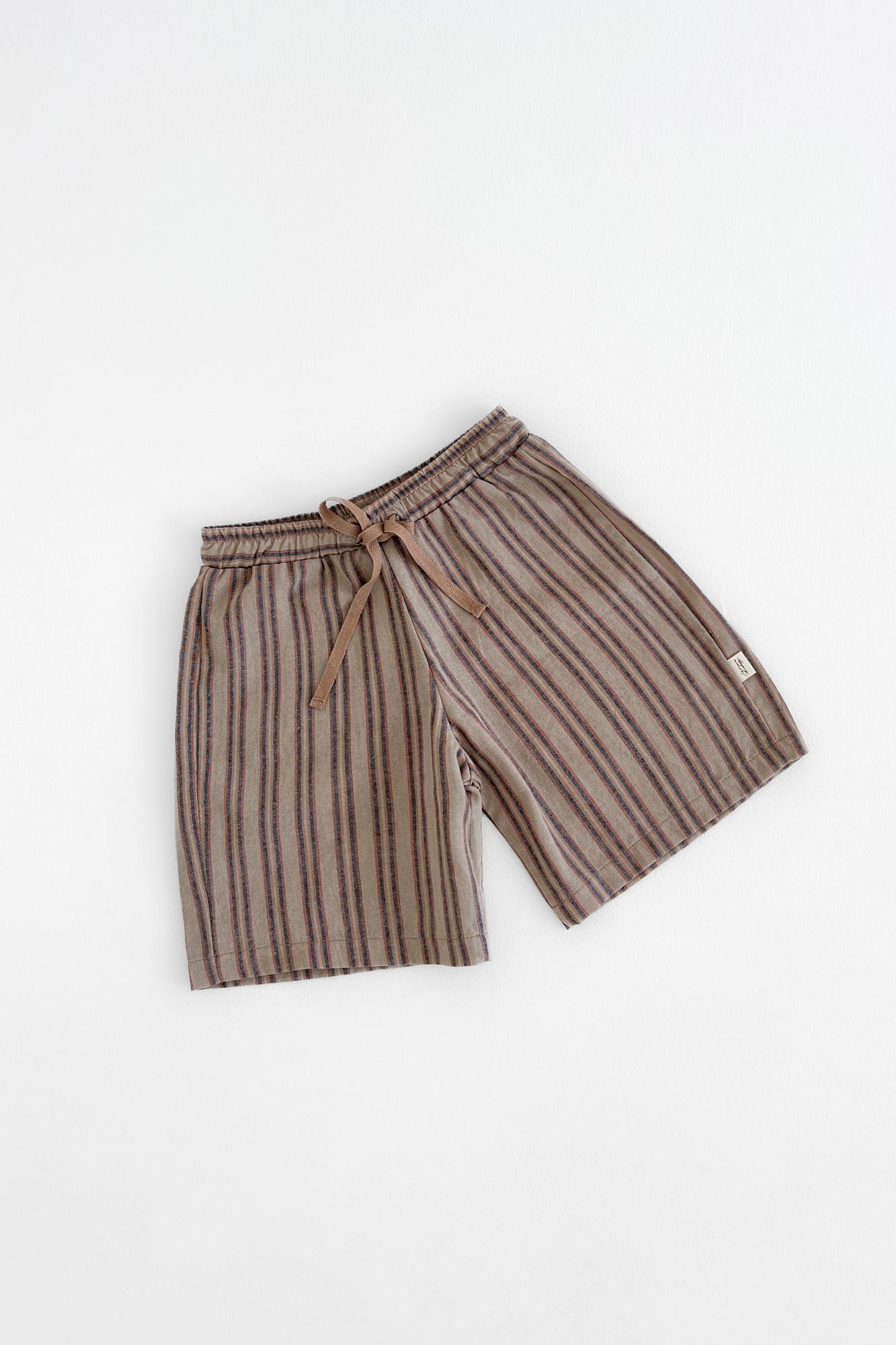 Шорты-бермуды коричневые в полоску