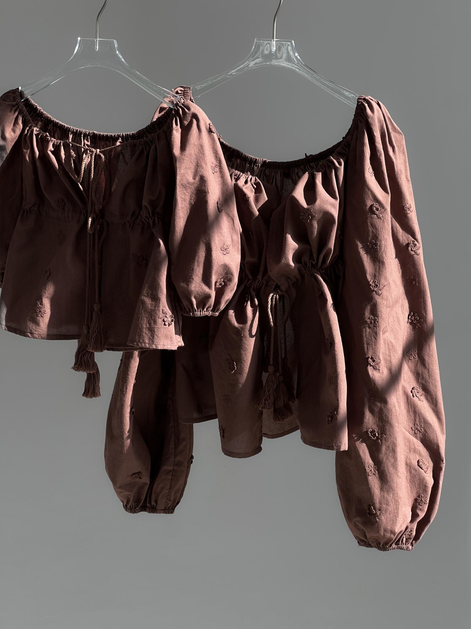 Блуза Tusсany шоколад взрослая и детская