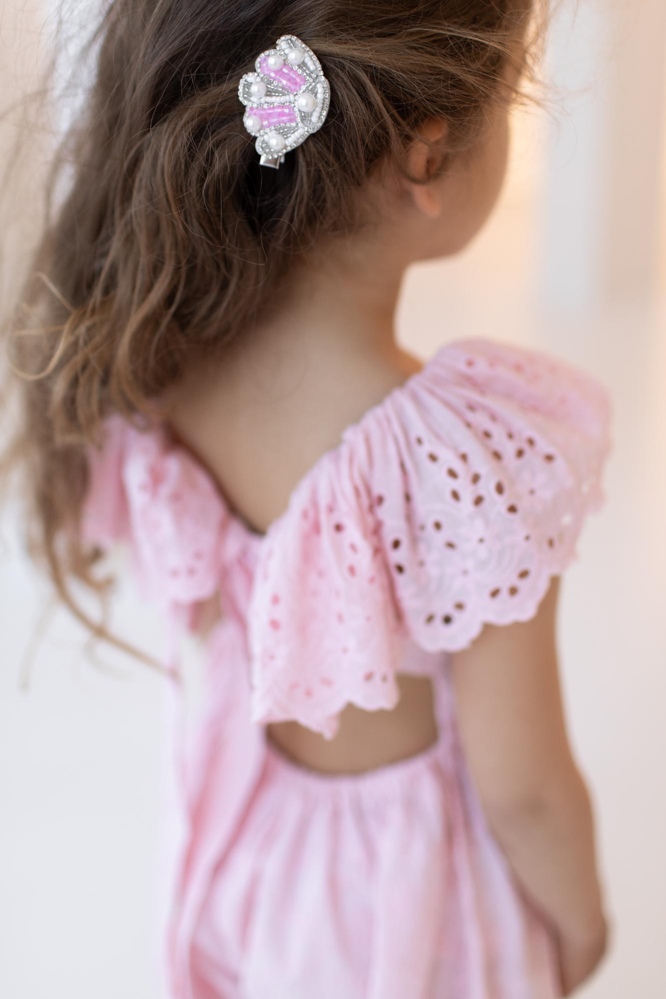 Комбинезон розовый с кружевом