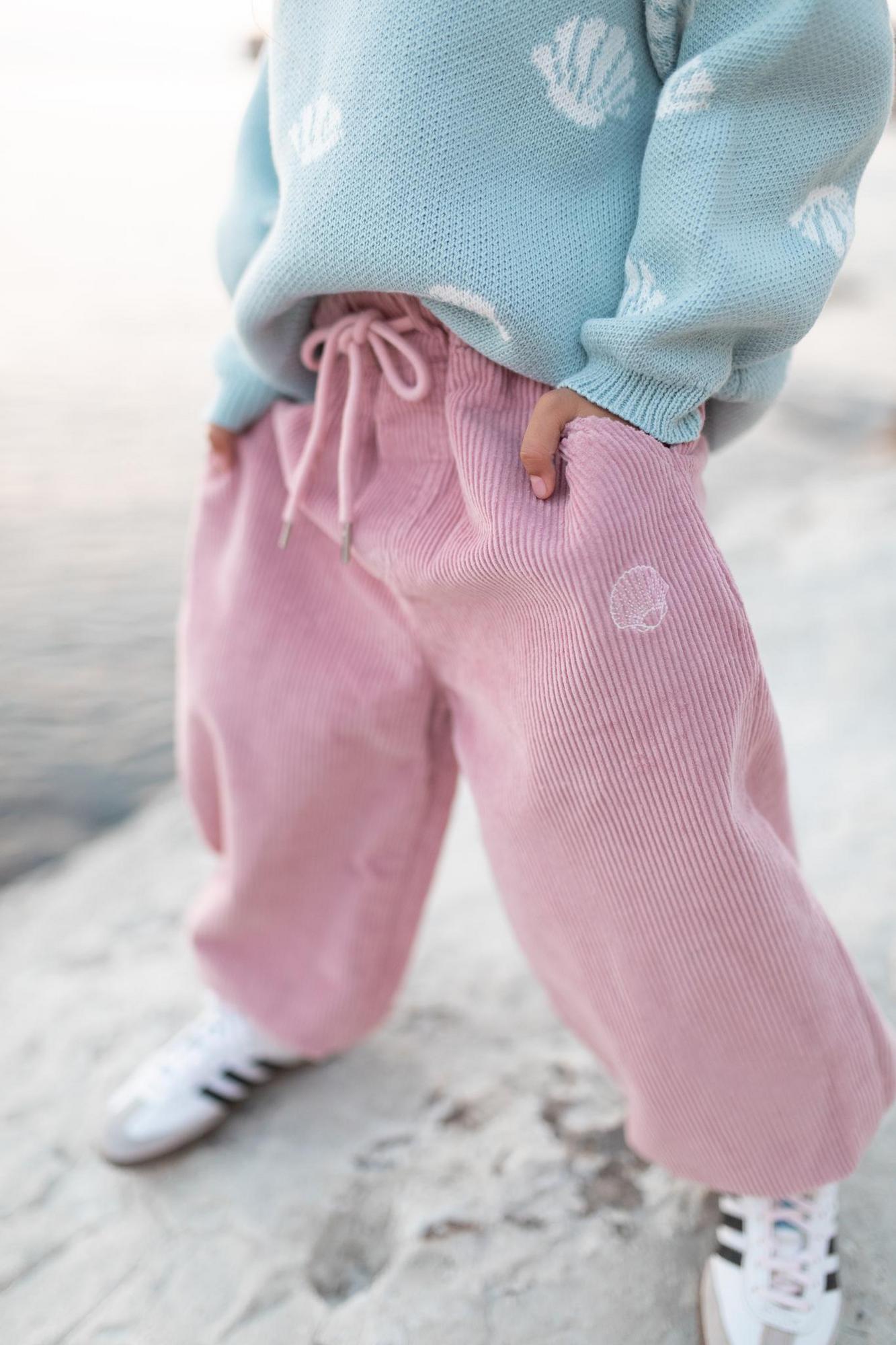 Вельветовые штаны пыльно-розовые