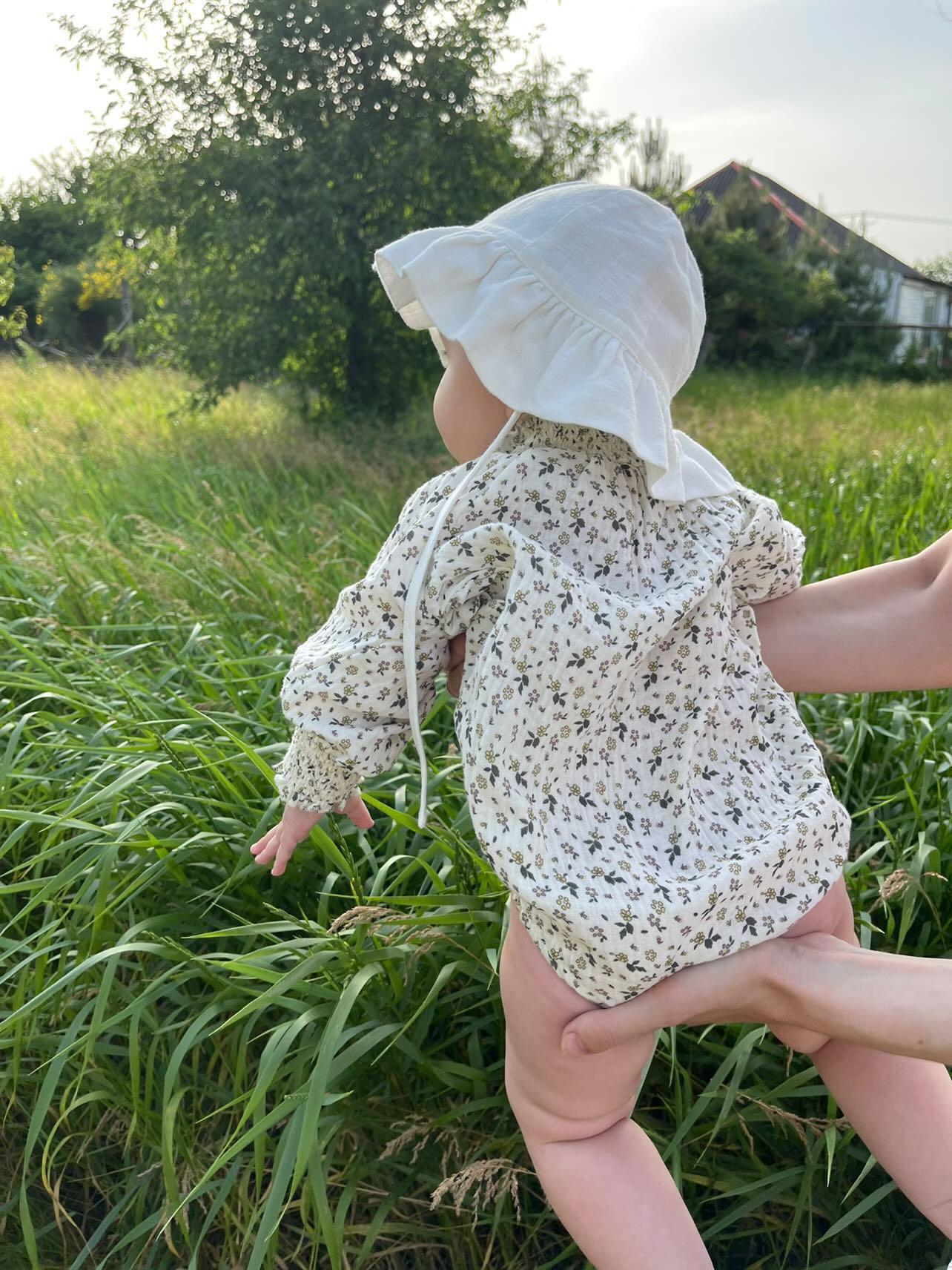 Муслиновый ромпер в цветочек