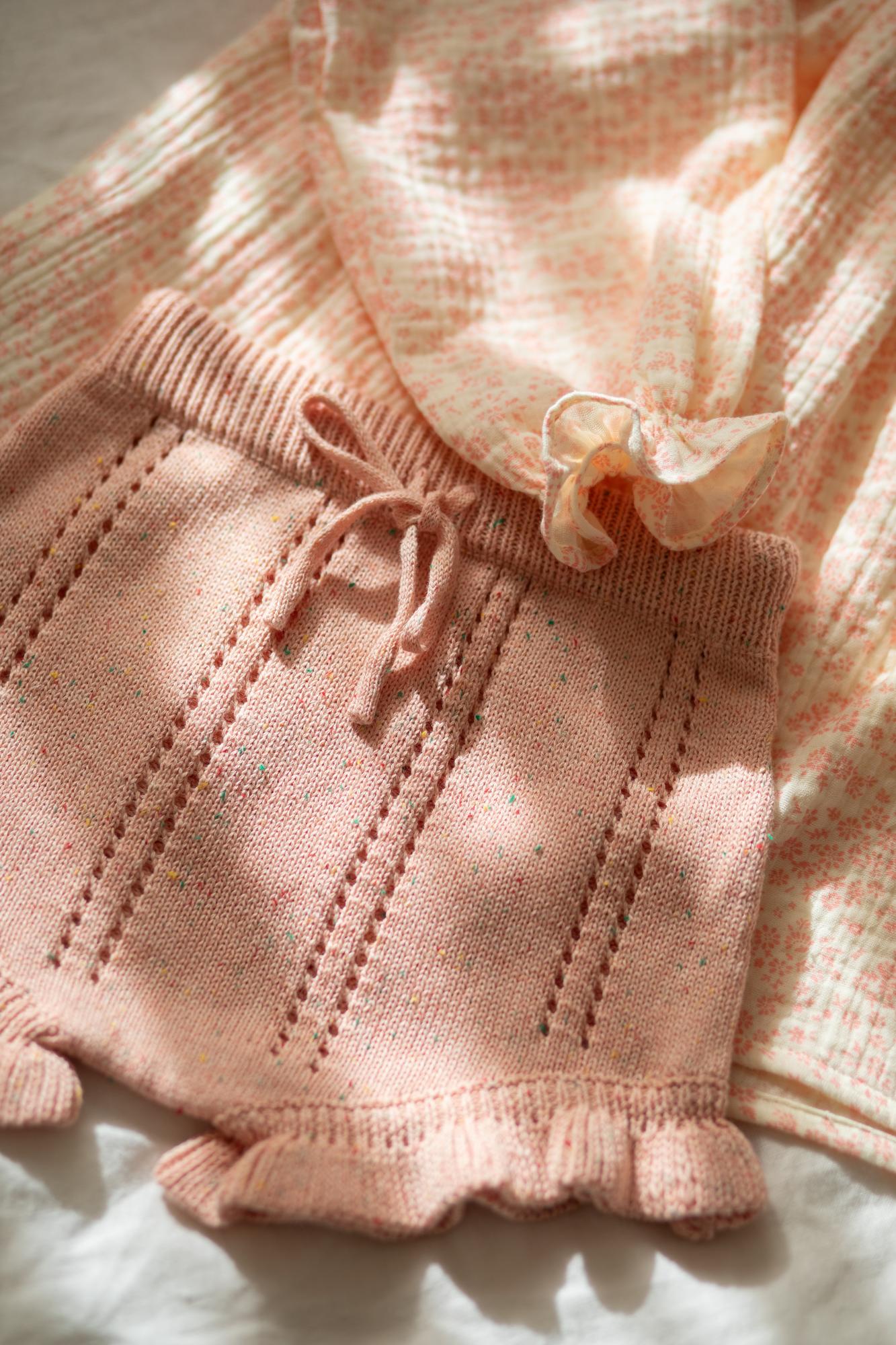 Шорты трикотажные персиковые конфетти