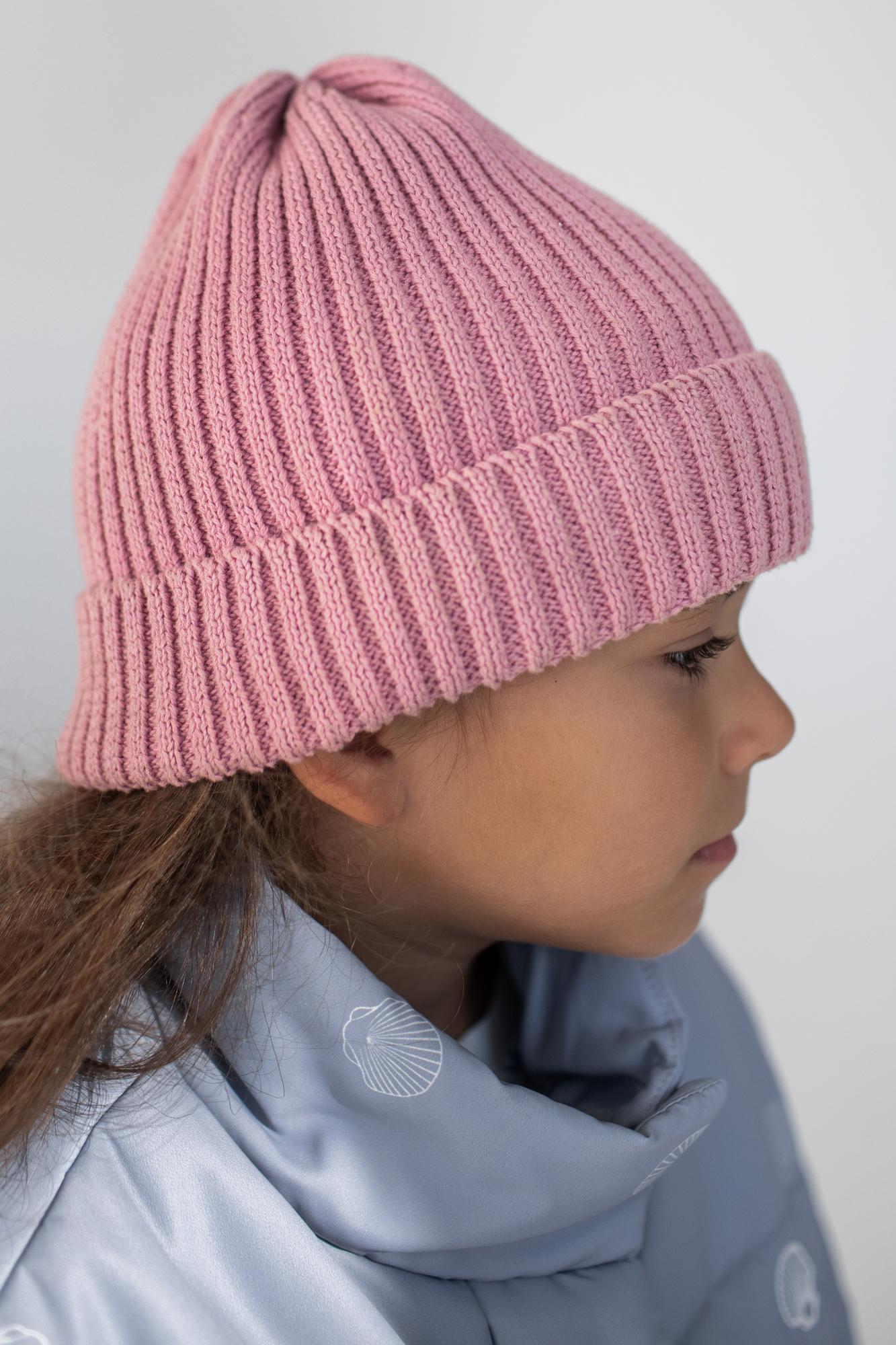 Шапка пыльно-розовая
