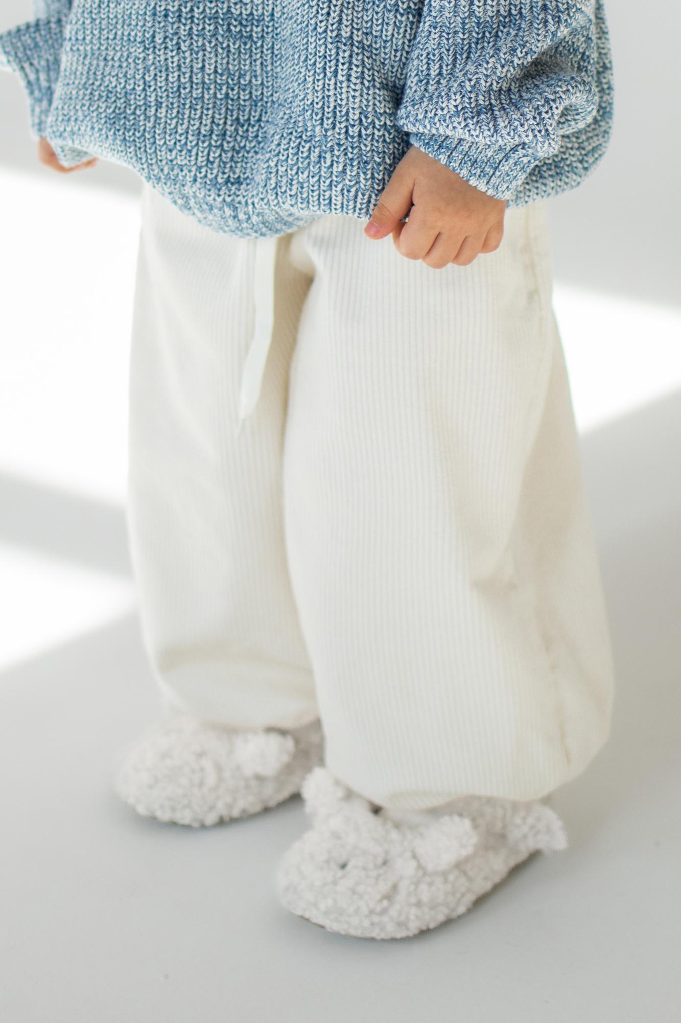 Вельветовые штаны молочные