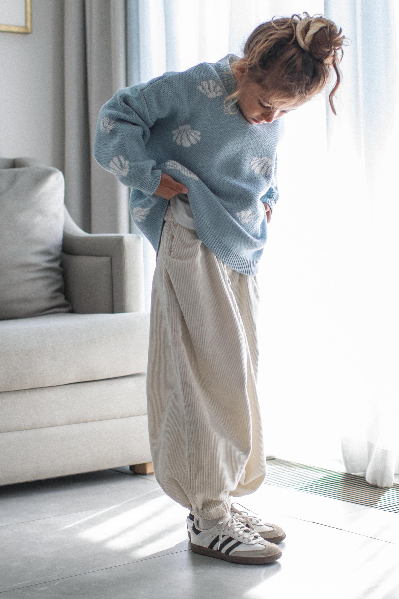 Вельветовые штаны молочные