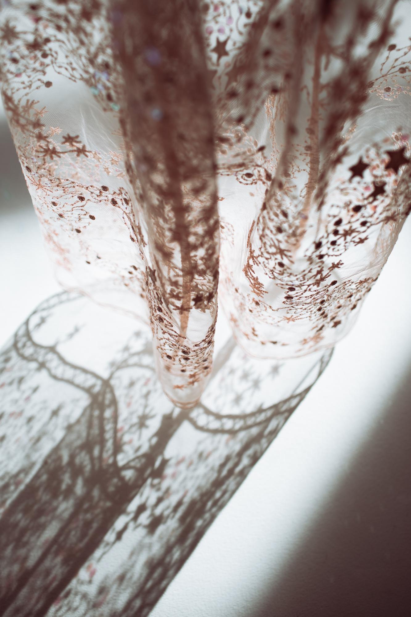 Юбка-сетка с вышивкой и пайетками