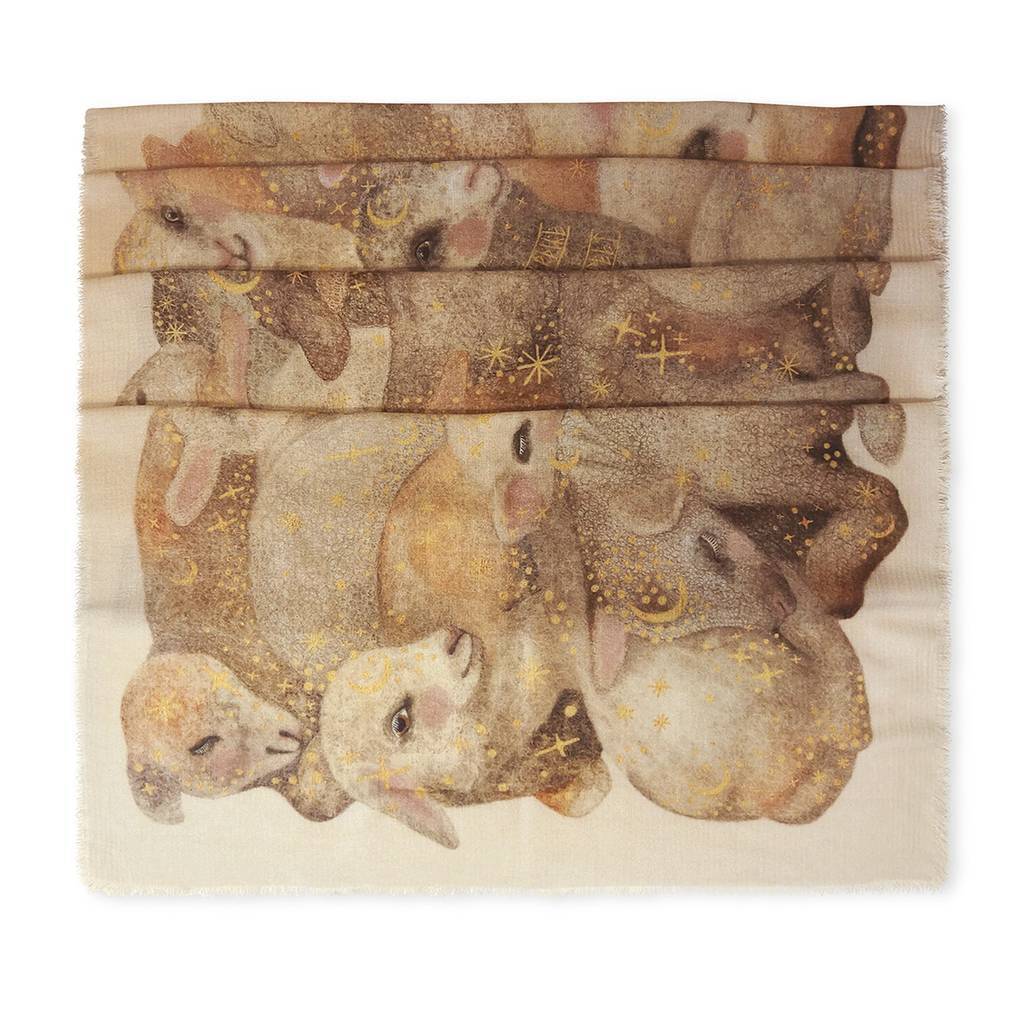 A kind heart will always warm you. Stole, viscose-wool-cashmere, 65x180 cm