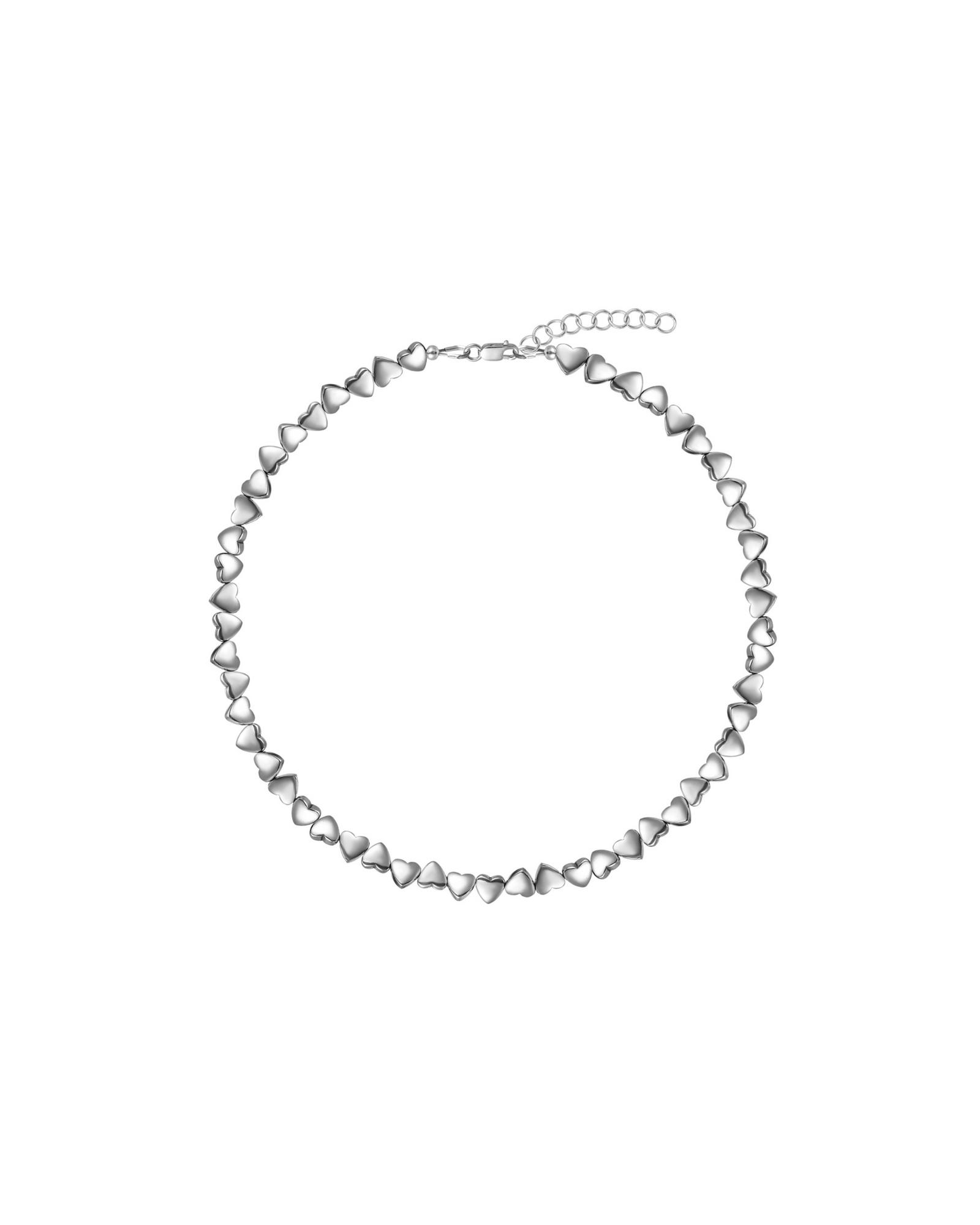 Чокер со средними сердечками, хаотичные