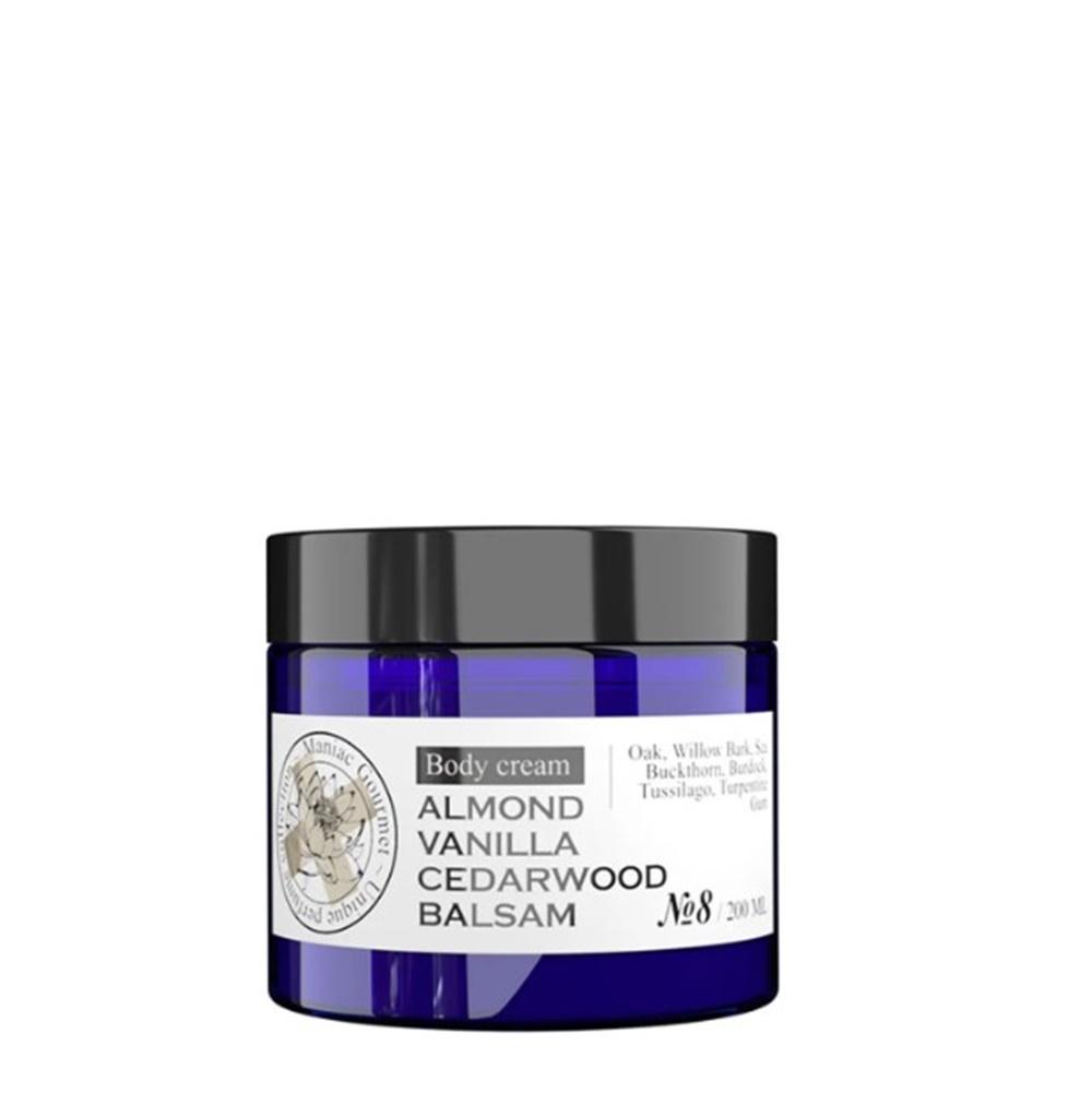 Maniac Gourmet Парфюмированный крем для тела N8 (миндаль, ваниль, кедр, бальзам) 200 мл.