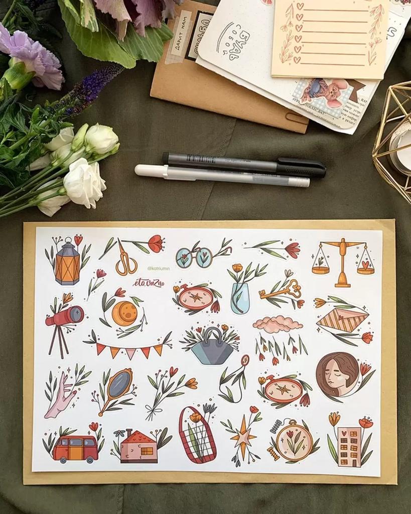 Это важно. Стикерпак А4 "Флорист"