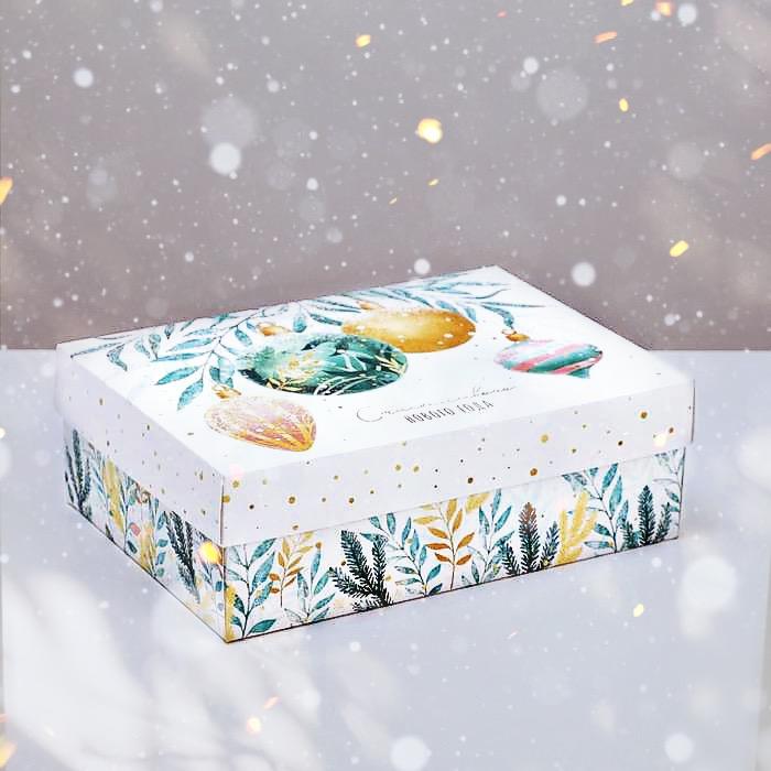 Акварель "Новогодние шары" (прямоугольная)