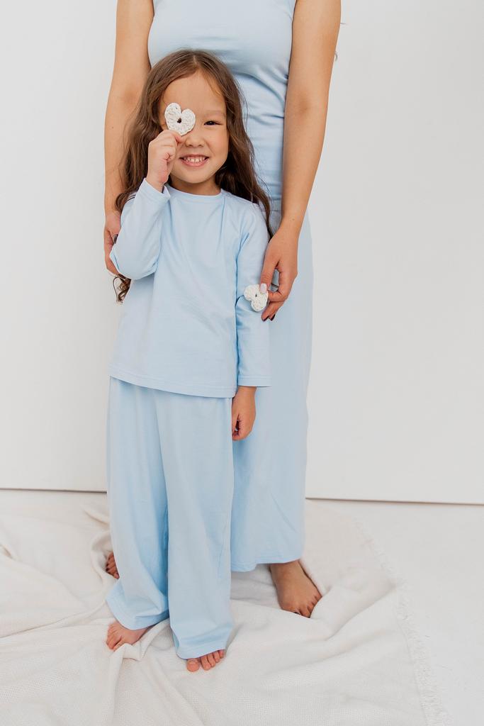 Костюм детский голубой (штаны+лонгслив)