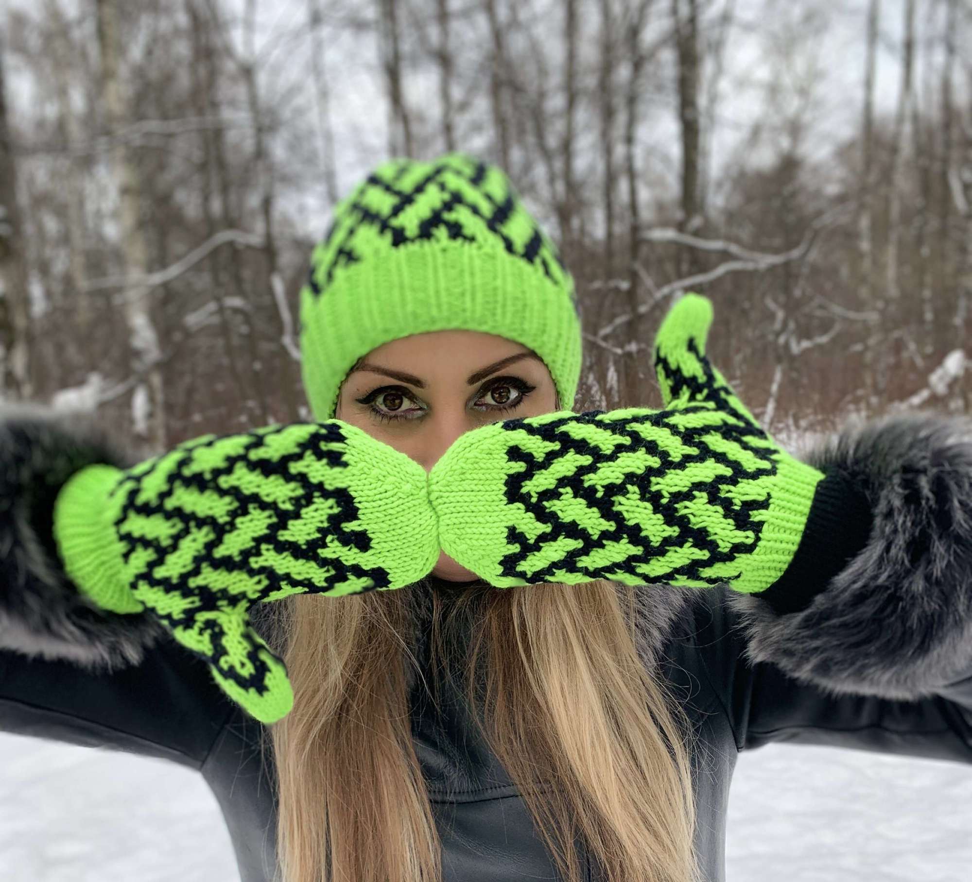 МК Комбо Simple_geometry_hat_mittens