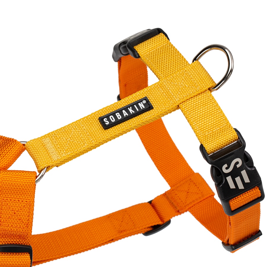 SOBAKIN Шлейка СОТЫ С МЕДОМ (оранжевый/желтый)