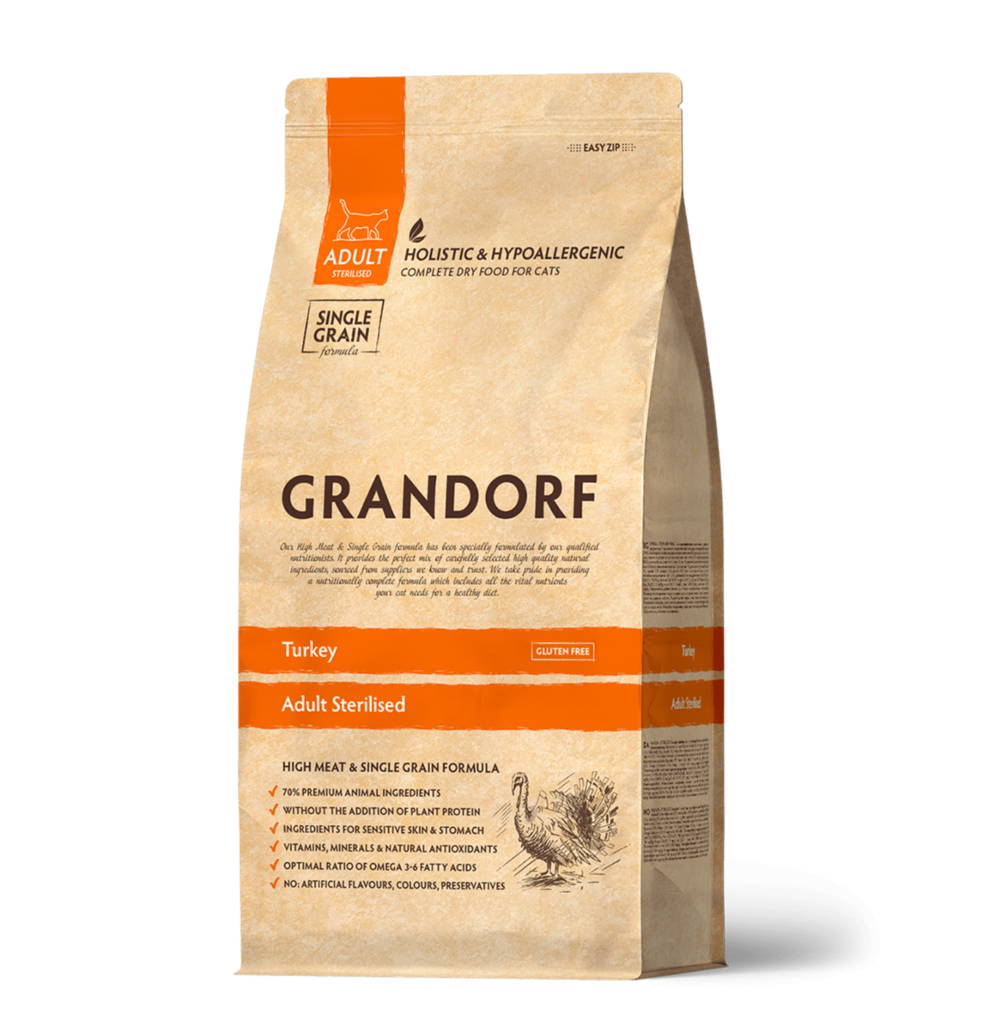 GRANDORF для стерилизованных кошек с индейкой