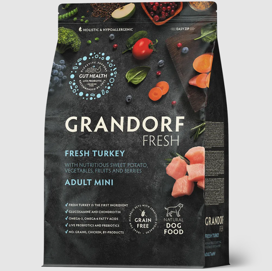 GRANDORF FRESH для взрослых  собак мелких пород с индейкой