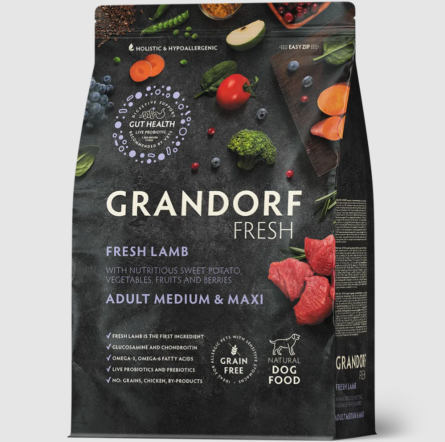 GRANDORF FRESH для взрослых собак средних и крупных пород с ягненком