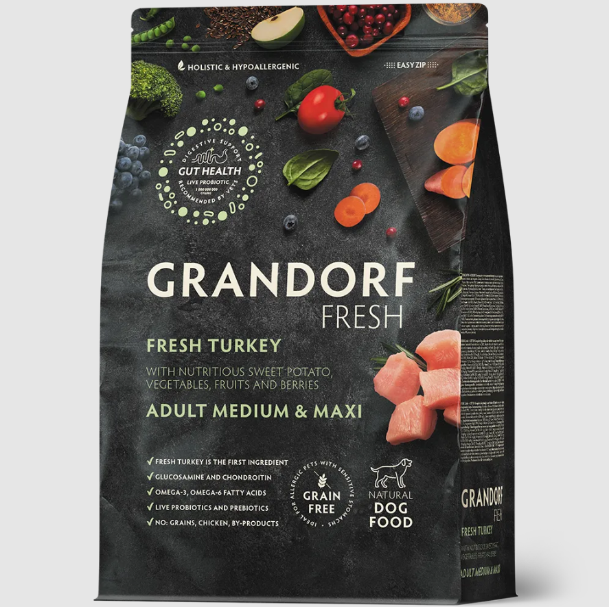 GRANDORF FRESH для взрослых собак средних и крупных пород с индейкой