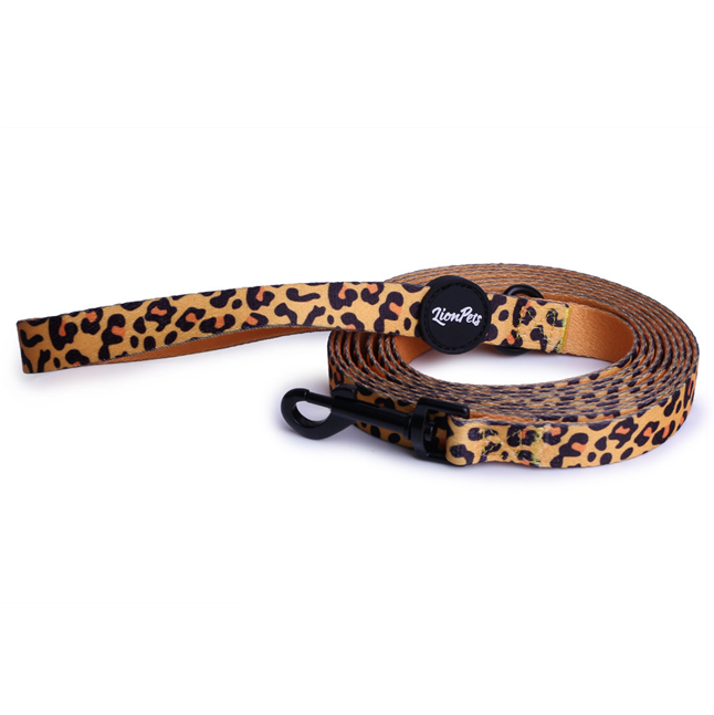 LionPets Поводок для собак с рисунком (Жёлтый гепард)