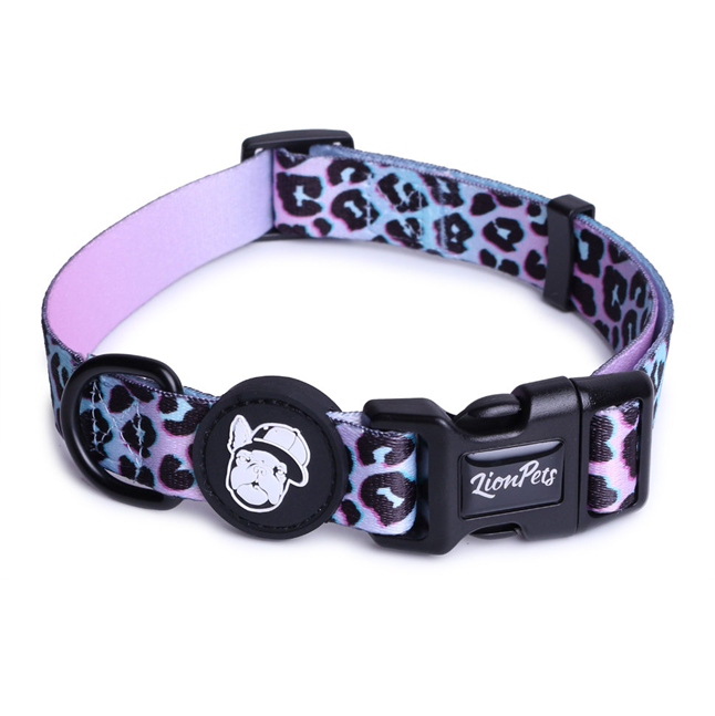 LionPets Ошейник для собак с рисунком (Фиолетовый леопард)