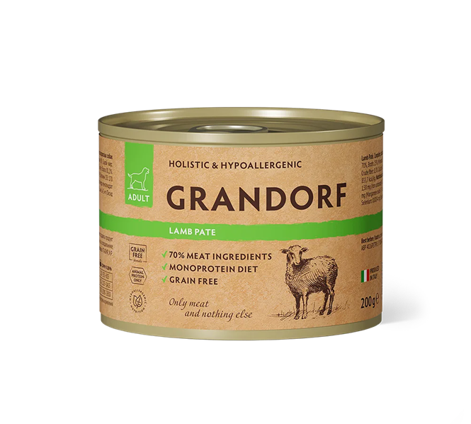 GRANDORF для собак всех пород, влажный корм из ягненка, 200 г