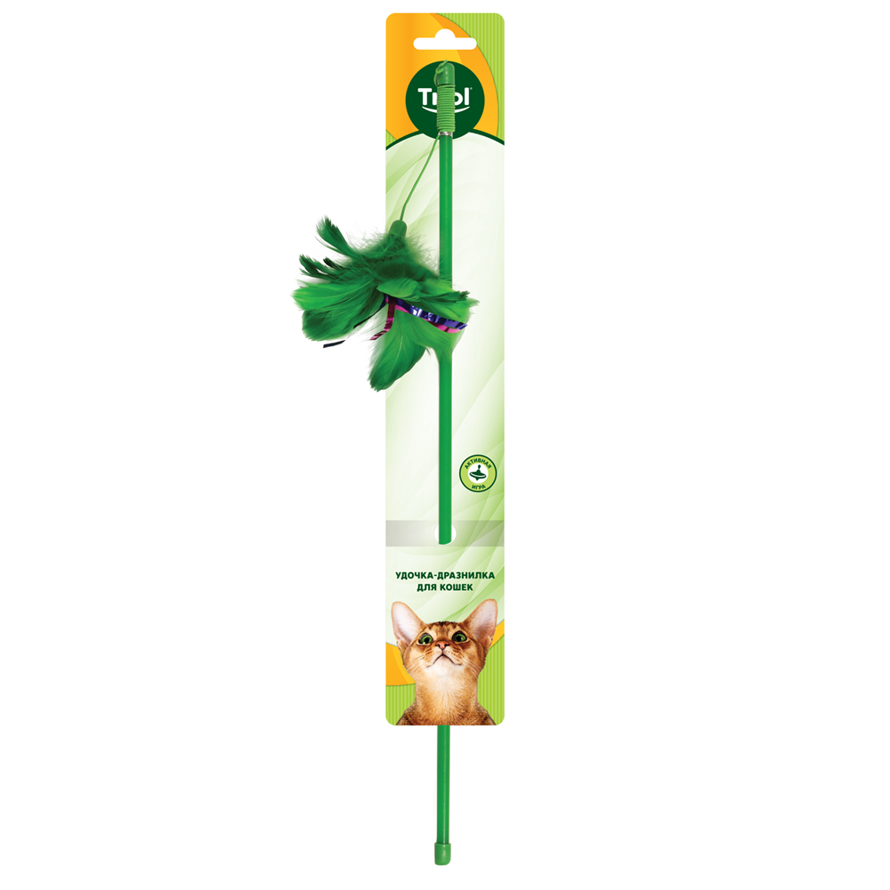 Triol Игрушка-дразнилка для кошек "Зеленые перья"