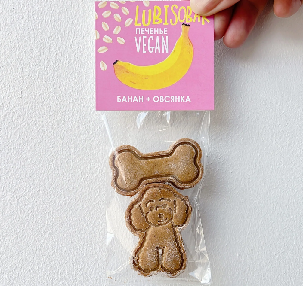LubiSobak Печенье для собак (овсянка и банан) 20 г