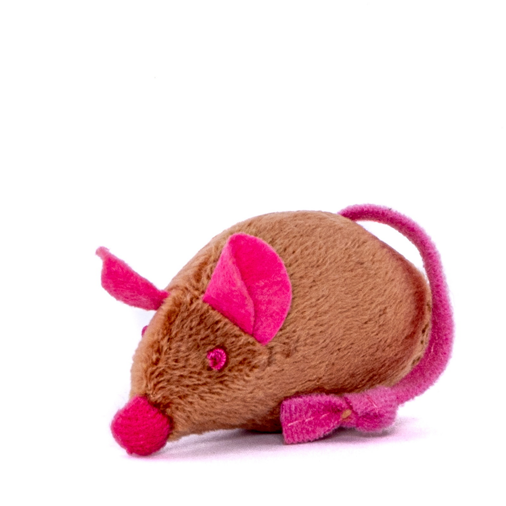 DUVO+ Игрушка для кошек мягкая "Мышка плюшевая", коричнево-розовая (Бельгия)