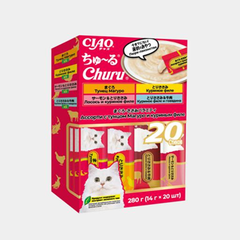 CIAO Churu Крем-лакомство пюре для кошек с тунцом магуро и куриным филе