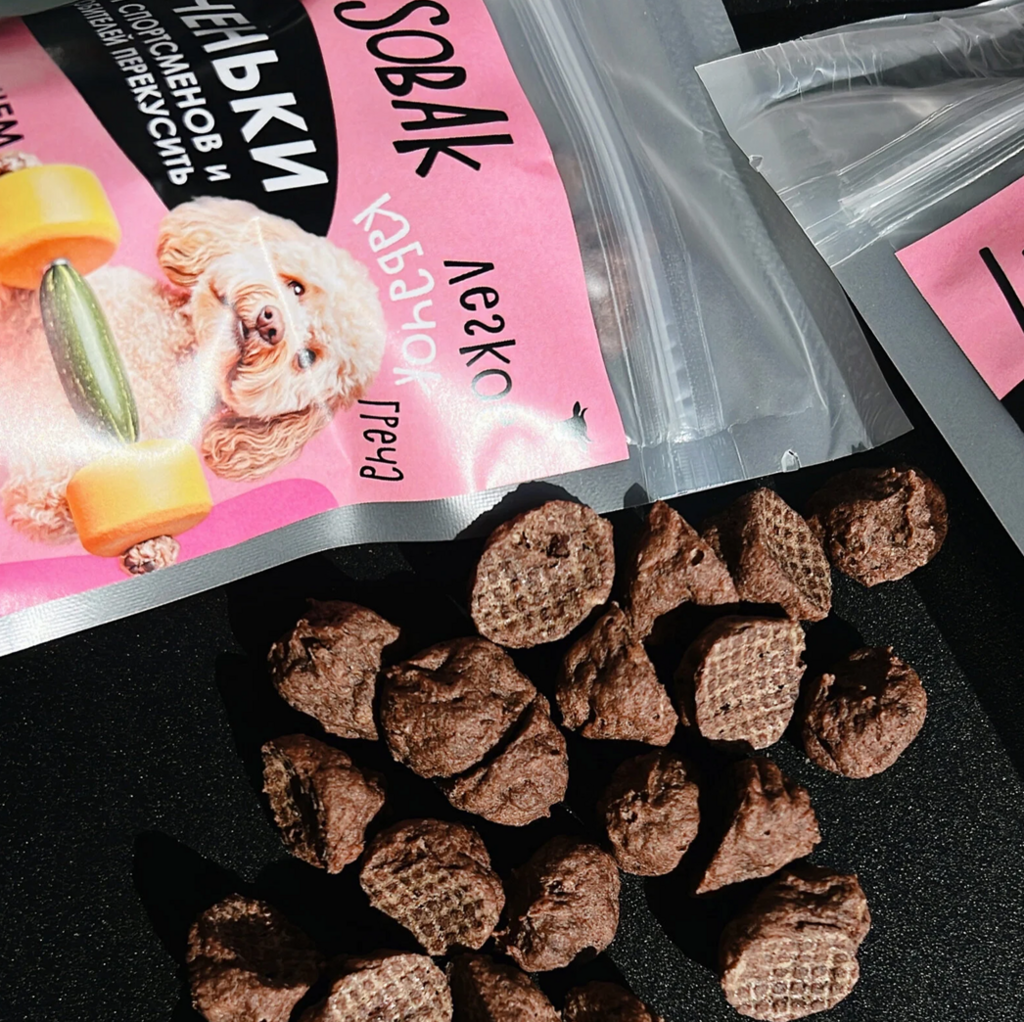 LubiSobak Лакомство для домашних животных "Печенье Легкое говяжье с кабачком" 50г