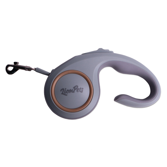 LionPets Поводок-рулетка (зелёно-серый), 5 м