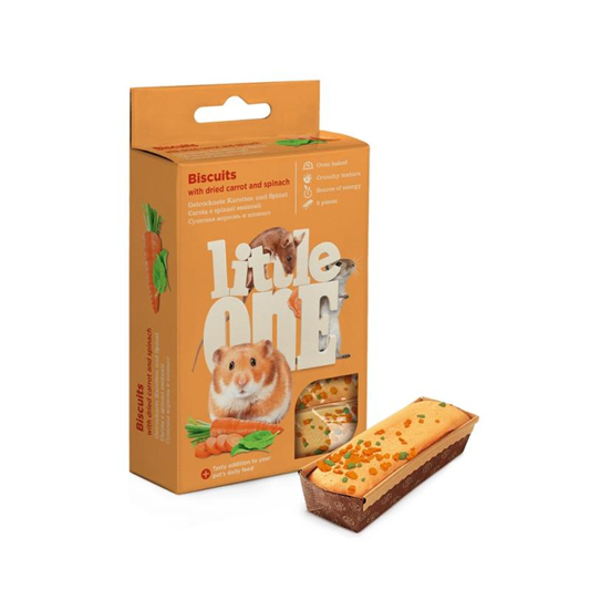 Little One Бисквиты с морковью и шпинатом для декоративных животных 5*7г