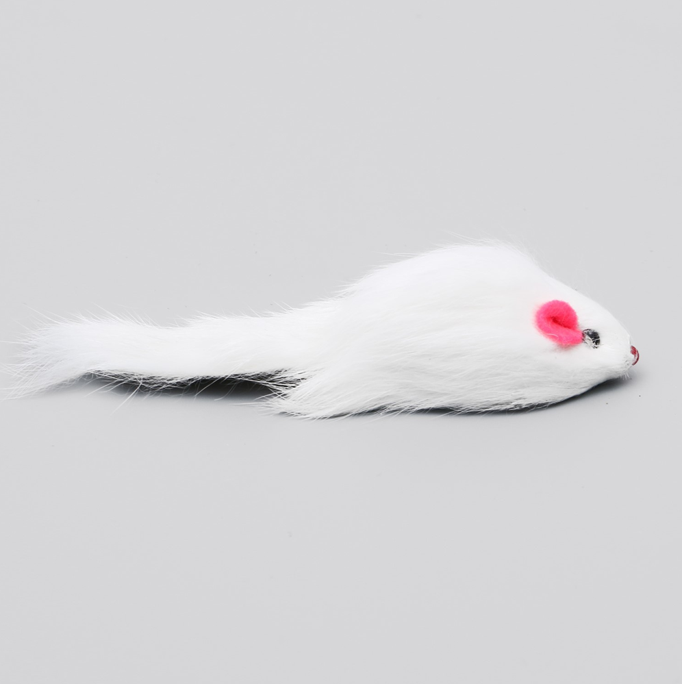 Мышь из натурального меха, 5 см, белая