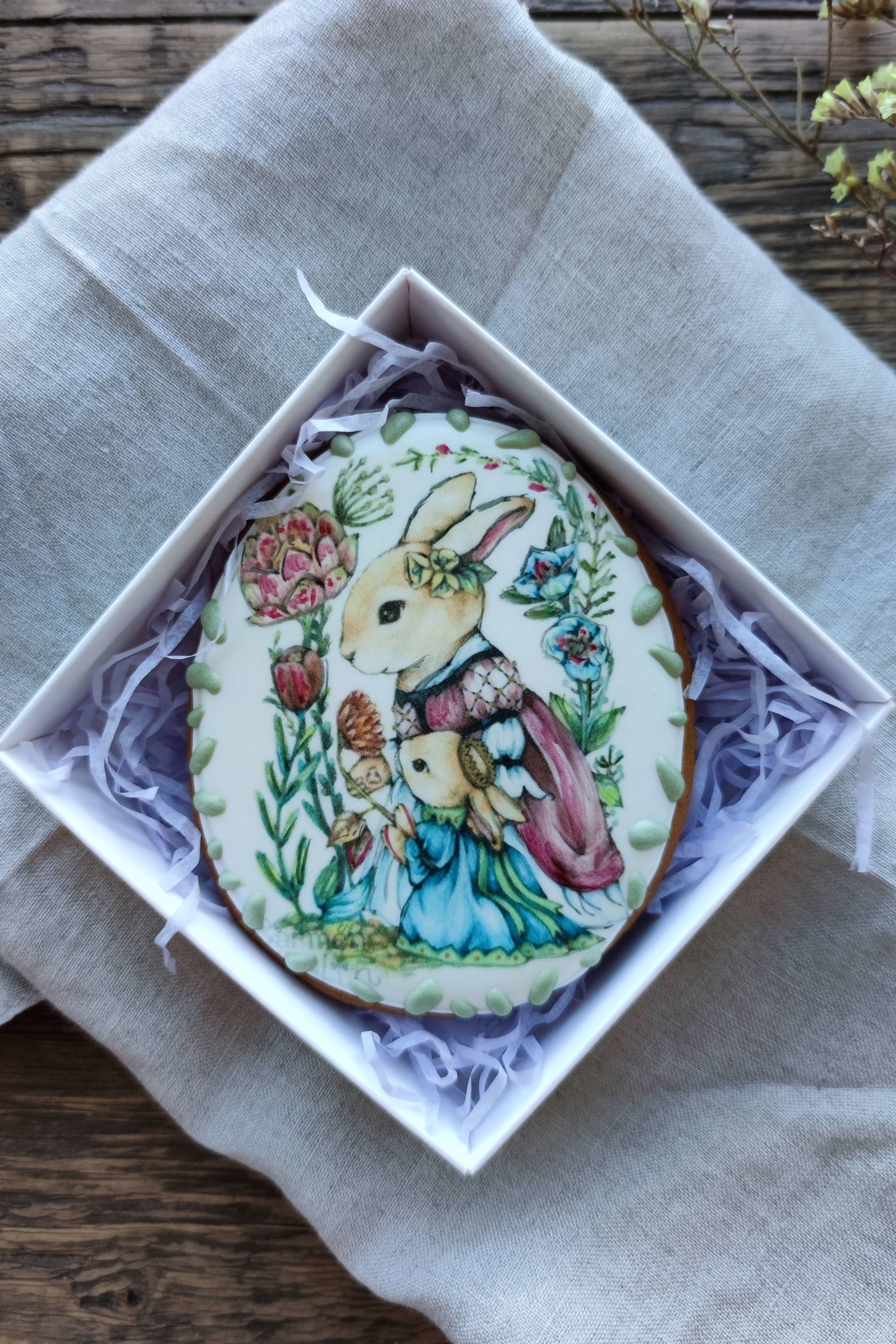 пасхальный имбирный пряник с росписью на заказ фото 1