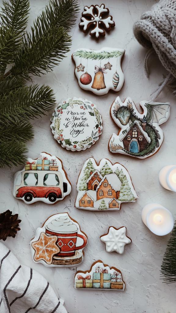 Новогодний набор "акварельный" - 20*30 см