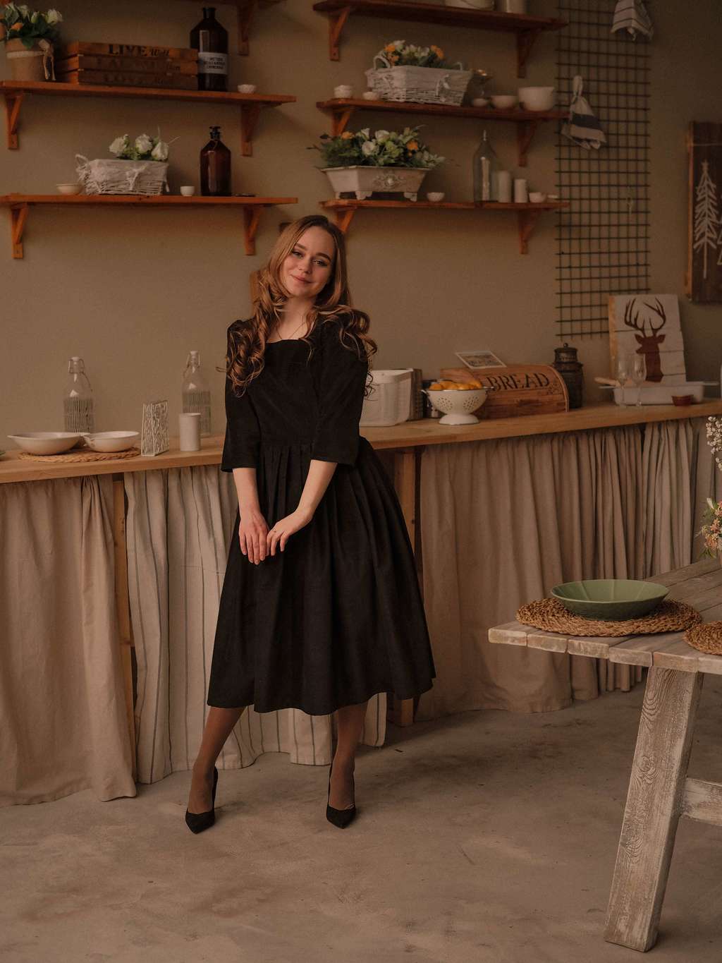 Черное бархатное платье "Княжна"