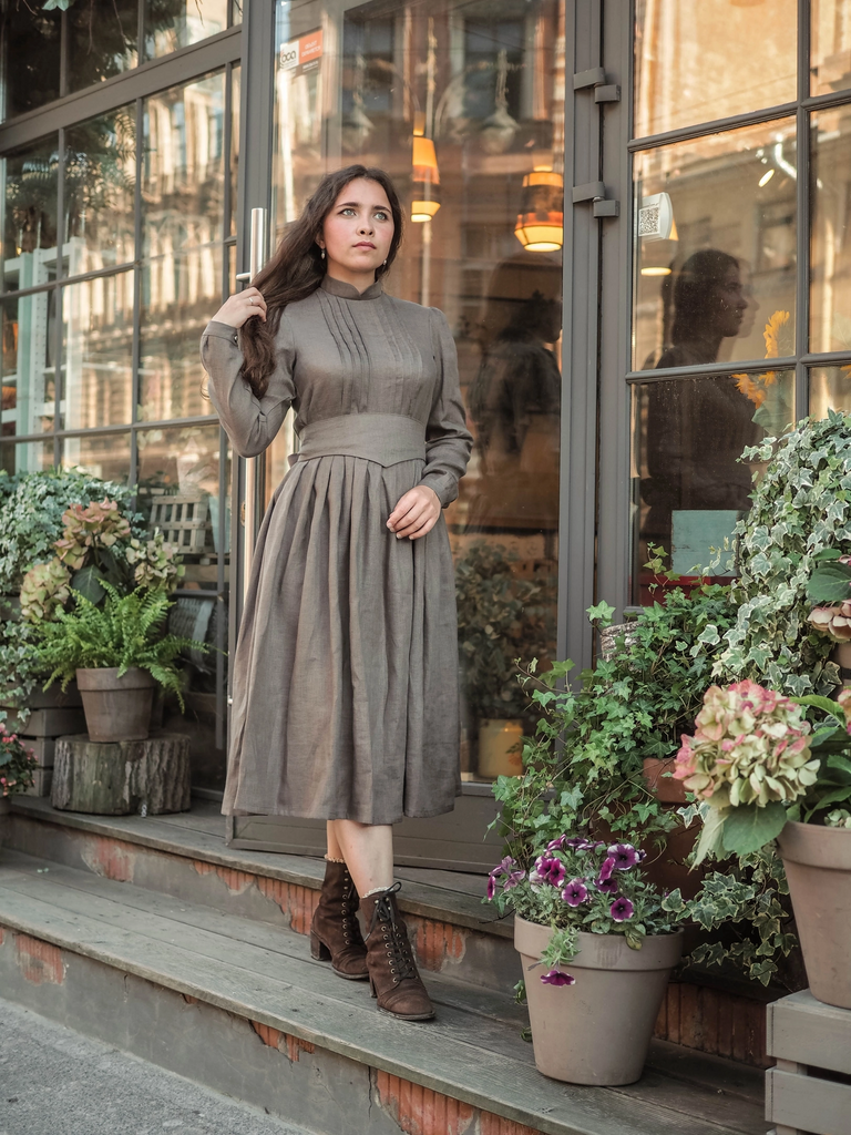 Платье "Энн"- цвет земля