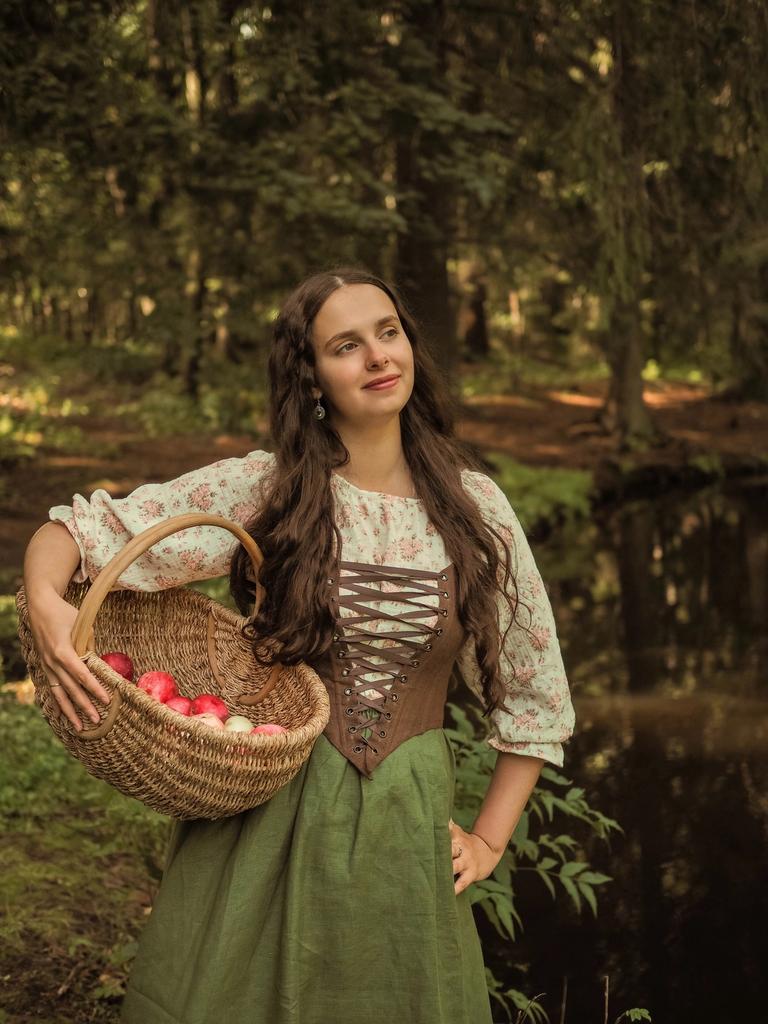 Корсет «Зелёный Дракон» – шоколадный лён