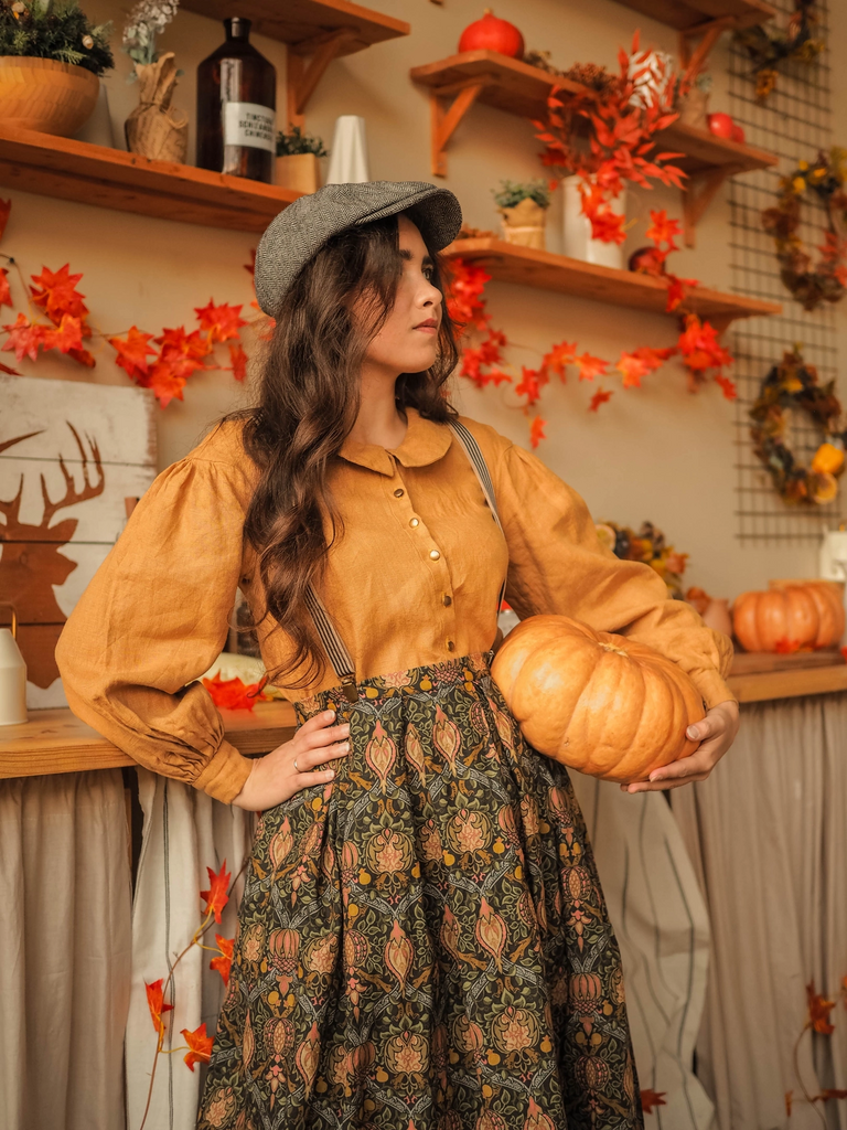 Блузка «Нежданное путешествие» – песочный лён