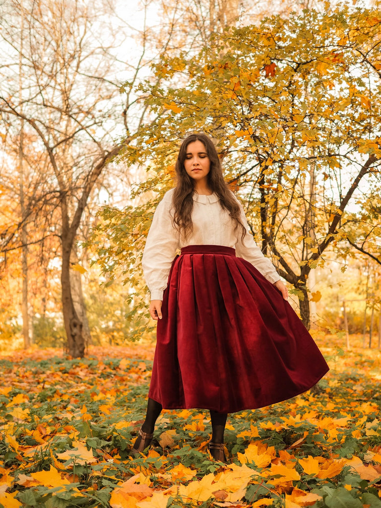 Юбка «Манящая даль» – винный бархат