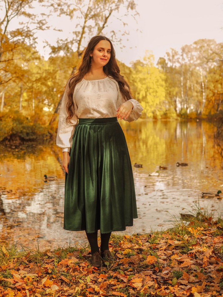Юбка «Манящая даль» – изумрудный бархат