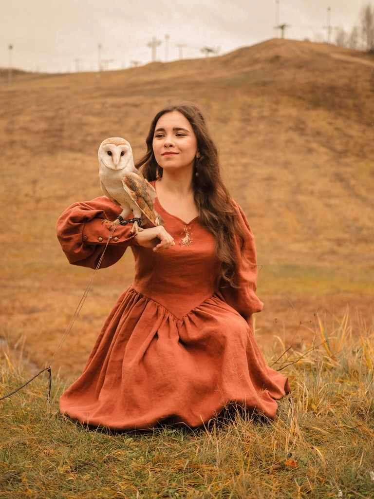 Платье «Гриффиндор» - Терракотовый лён