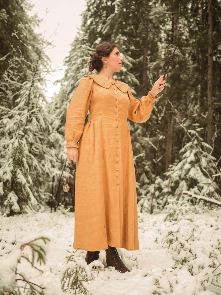 Платье «Пуффендуй» - Арахисовый лён