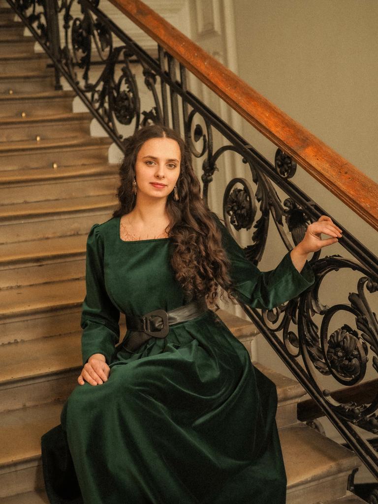 Изумрудное бархатное платье "Княжна"