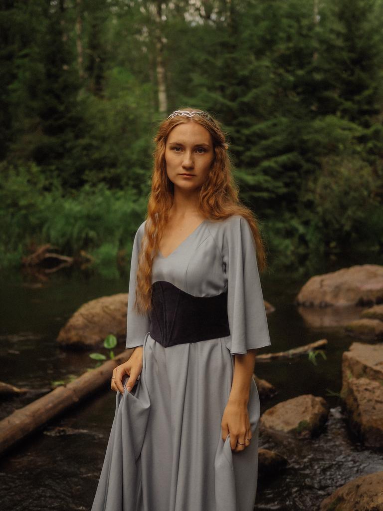 Корсетный пояс  "Лориэн" из темно-синего бархата