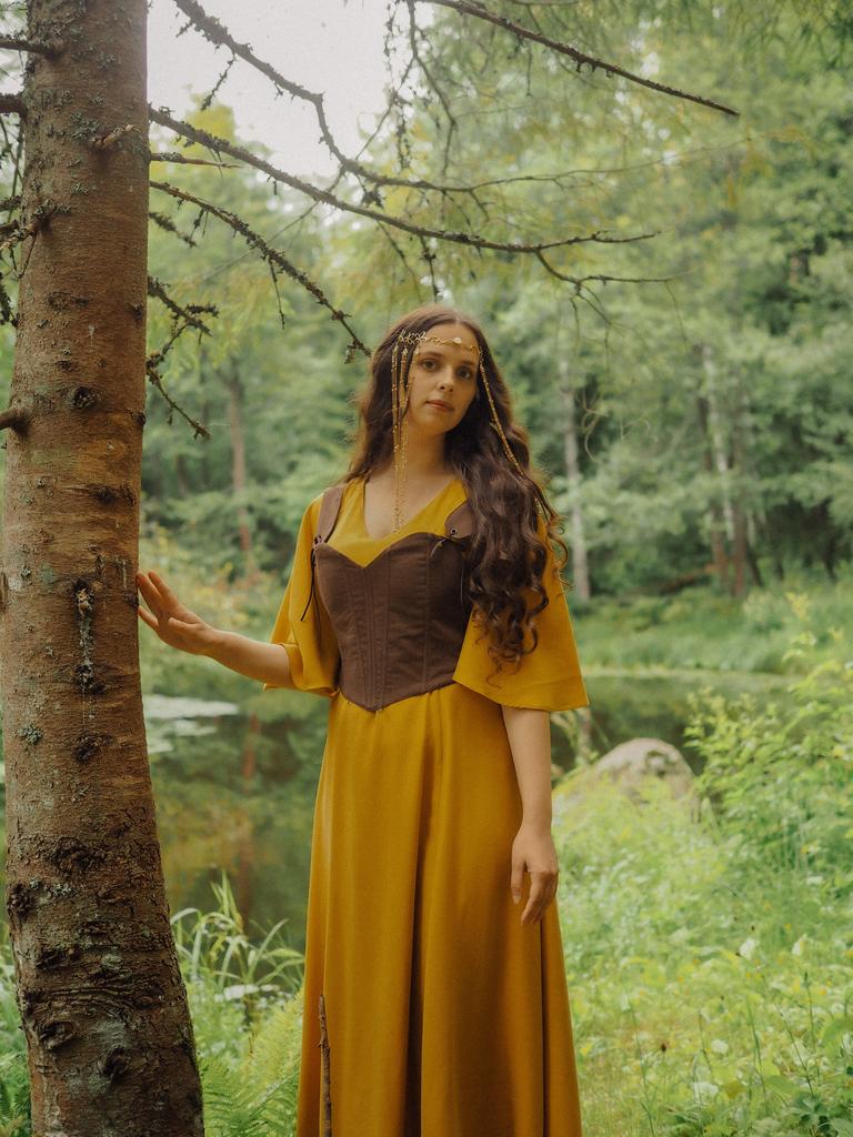 Корсет «Ривенделл» из шоколадного льна