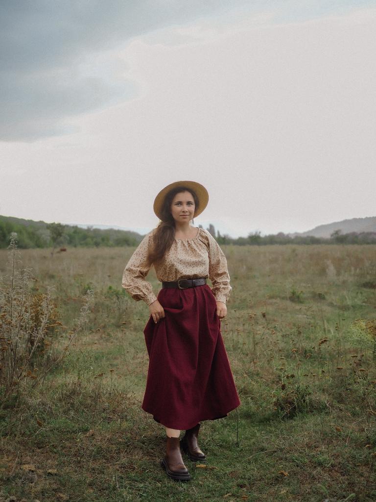 Юбка «Река» из винного льна