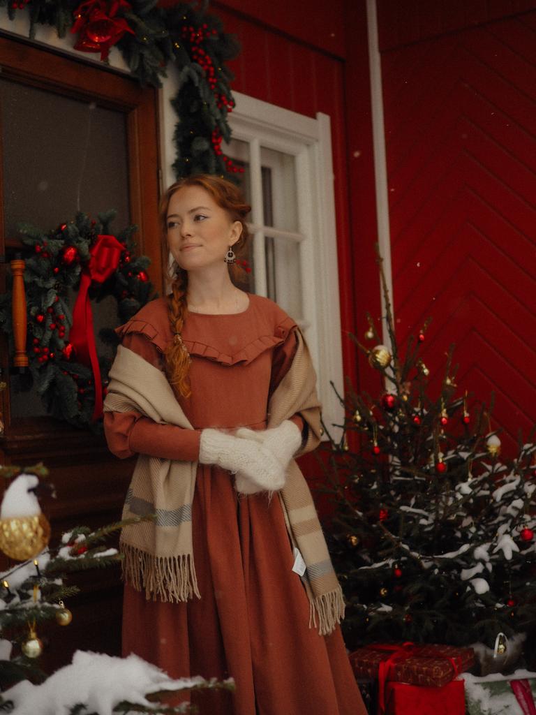 Платье "Эмми" - терракотовая крапива